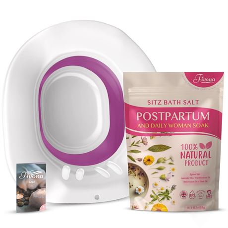 Fivona 2-in-1 Sitz Bath Soak Kit Over The Toilet Seat with Epsom Salt Blend