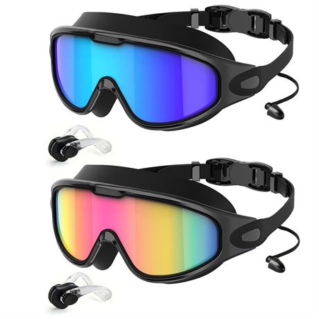 Mapskey Swimming Goggles for Adult Men Women ,No Leaking Leakproof Wide Angle
