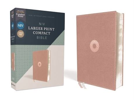 Zondervan Pre-Owned Niv, Larger Print Compact Bible, Leathersoft, Pink, Red