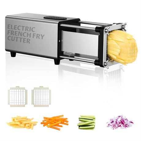Yotan Electric French Fry Cutter, French Fries Cutter With 1/2 & 3/8 Inch
