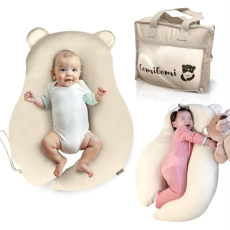 Multifunctional Baby Pillow: Anti-Roll, Nursing, and Tummy Time Features, 3D