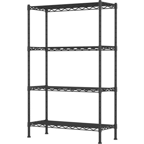 4-Shelf Adjustable Heavy Duty Storage Shelving Unit, Metal Organizer Wire Rack