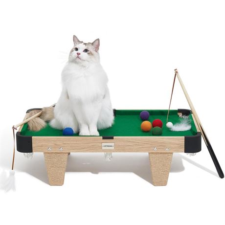 VETRESKA Cat Tree Pool Table Tower,4 in 1 Mini Pool Table for Cats Toys,Cat