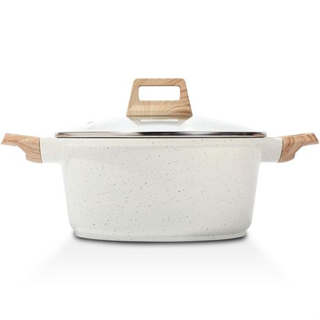 ESLITE LIFE Nonstick Stock Pot with Lid, 5 Quart Granite Casserole Large Soup