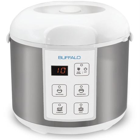 Buffalo Classic Rice Cooker with Clad Stainless Steel Inner Pot - Electric Rice