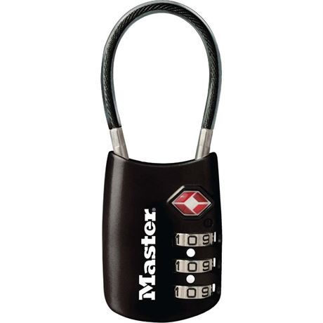 Master Lock TSA Approved 3 Dial Resettable Combination Luggage Lock, Color