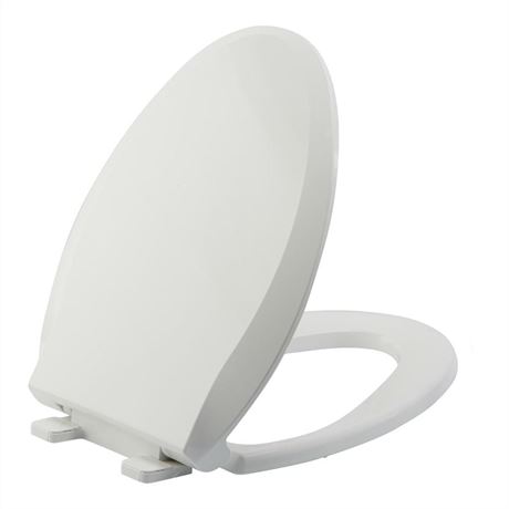 Elongated Toilet Seat Slow Close, Quiet Toilet Seat Cover with Never Loosen