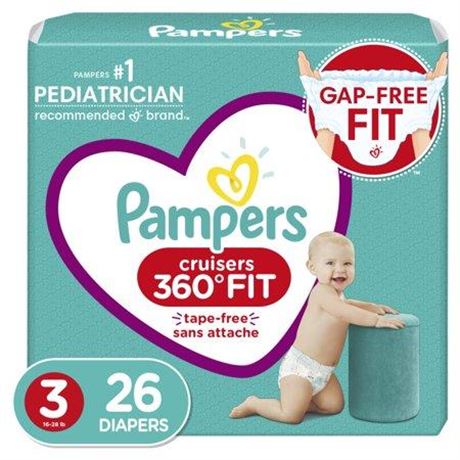 Pampers Cruisers 360 Diapers Size 3  26 Count (Select for More Options)