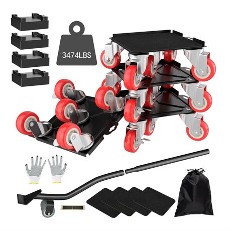 MYUEA Furniture Dolly,Furniture Movers with 5 Wheels,Carbon Steel Panel Heavy