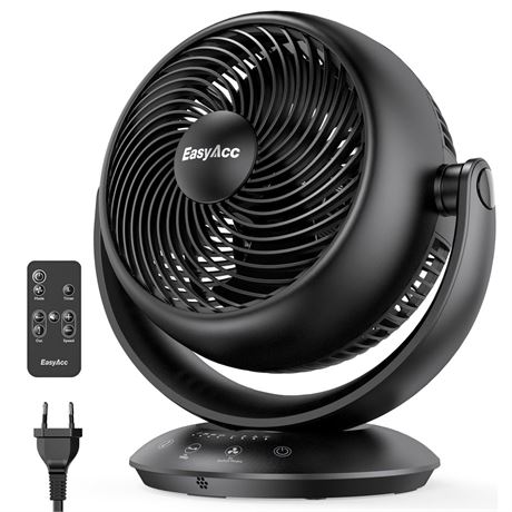 EasyAcc Ultra Quiet Fans for Bedroom 25dB, 3D Auto Air Circulator Desk Fan with