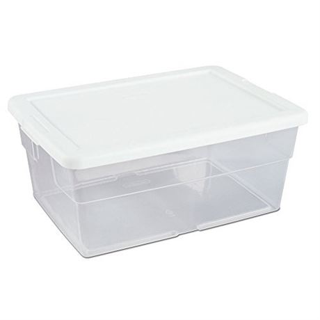 Sterilite Storage Box with Lid, 16 Quarts/4 canisters