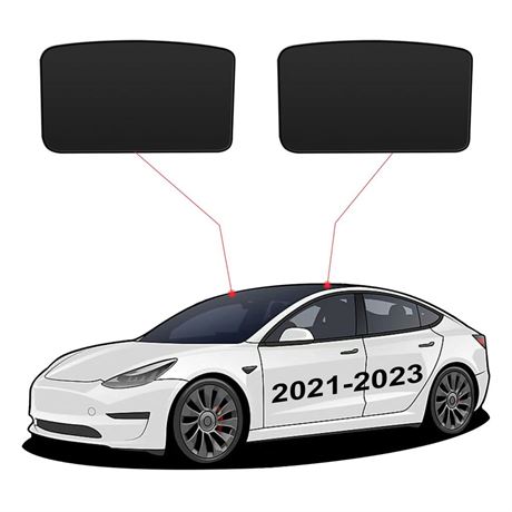 Glass Roof Sunshade for Tesla Model 3 2023-2021 Insulation UV Rays Protection