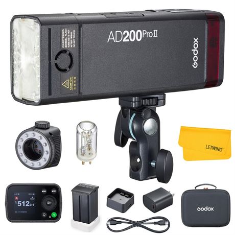 GODOX AD200 Pro II AD200Pro II Strobe Flash, TTL 200W Pocket Flash HSS 1/8000s,