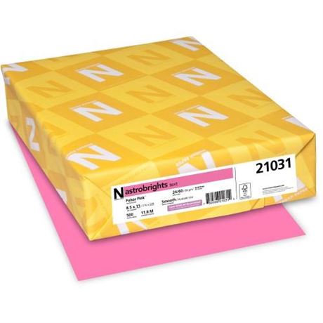 Neenah Paper Astrobrights Colored Paper 24lb 8-1/2 X 11 Pulsar Pink 500