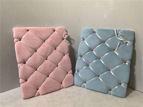 pack of 2 one pink and one blue cushion photo board