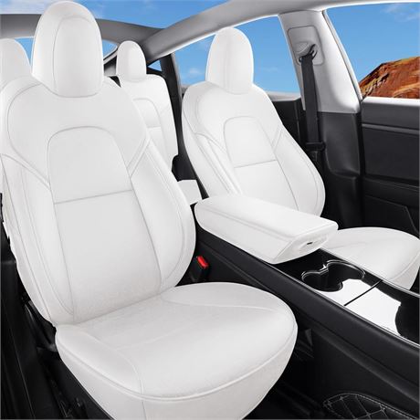 Tesla Model Y Car Seat Covers Nappa Leather Car Interior Seat Airbag Compatible