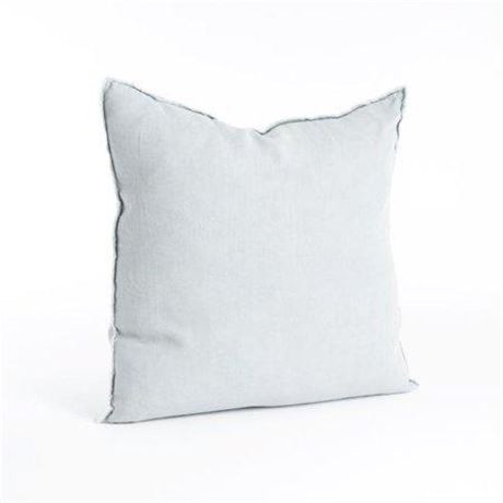 SARO 13049.BG20S 20 in. Square Fringed Design Linen Down Filled Pillow - Blue &