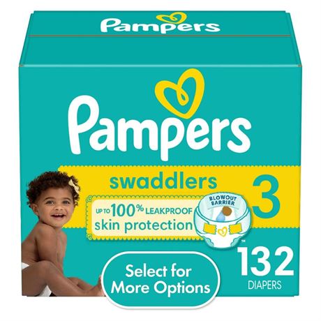 Pampers Swaddlers Diapers  Size 3  132 Count