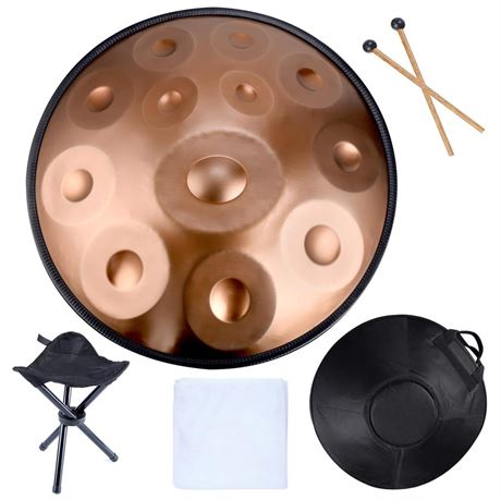 Handpan Drums Sets D Minor 22 inches Steel Hand Drum with Soft Hand Pan Bag, 2