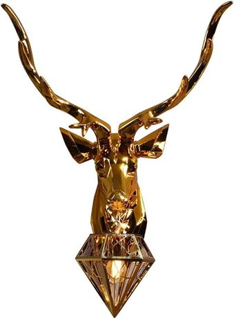 Electroplating Gold LED Lucky Antlers Wall Lamp Northern European Living Room