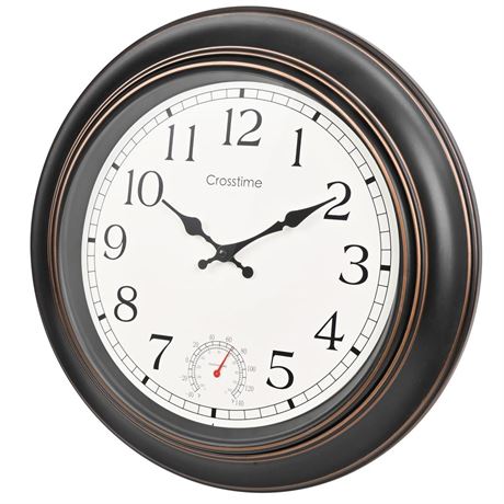 Large Outdoor Clock Waterproof 18" - Retro Indoor Outdoor Wall Clocks with