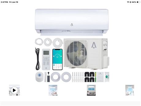 Mini Split AC 9000 BTU, Ductless Air Conditioner with Heat Pump, 19 SEER2