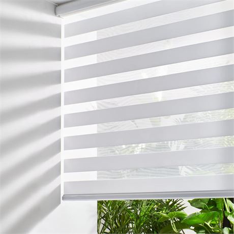 Persilux Cordless Zebra Blinds for Windows Free-Stop Window Shades (27" W X 72"