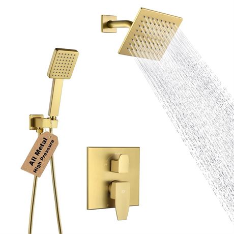 9246-88G POP SANITARYWARE Shower Faucet Set Brushed Gold 6 Inch Thickened