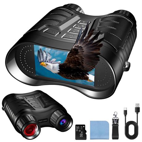Full Color Night Vision Binoculars, 4K Starlight Infrared Night Vision Goggles