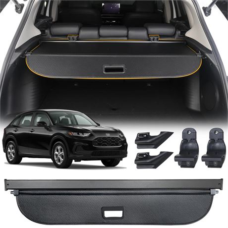 Upgraded Cargo Cover for 2023 2024 Honda HRV, Retractable Rear Trunk Cover