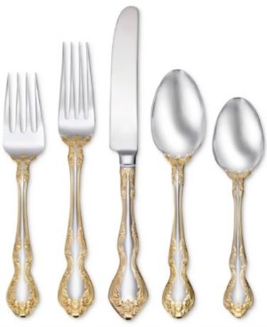 Golden Mandolina 45 Piece Fine Flatware Set