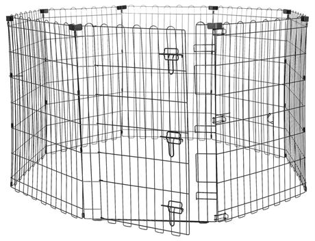 Amazon Basics Foldable Octagonal Metal Exercise Pet Play Pen for Dogs, Fence