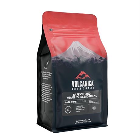 Cafe Cubano, Dark Roast, Cuban Coffee, Ground, Fresh Roasted, 16-ounce Cuban