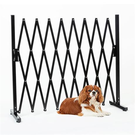 Metal Expandable Dog Gate, 9Feet, Versatile Accordion Safety Barrier Gate,