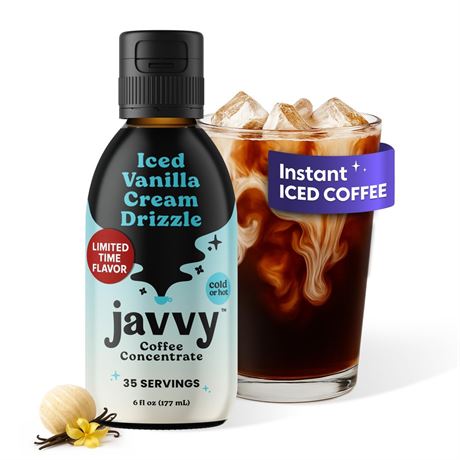Javvy Cold Brew Coffee Concentrate Instant Coffee, Smooth Arabica Iced Coffee &
