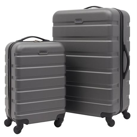 Travelers Club Harper Luggage, black and brown rim, 2 Piece Set 2 Piece Set