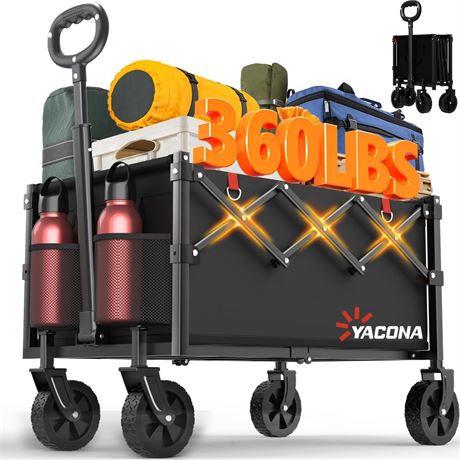 Wagons Carts Foldable, Lightweight Portable Utility Shopping Cart with Wheels,