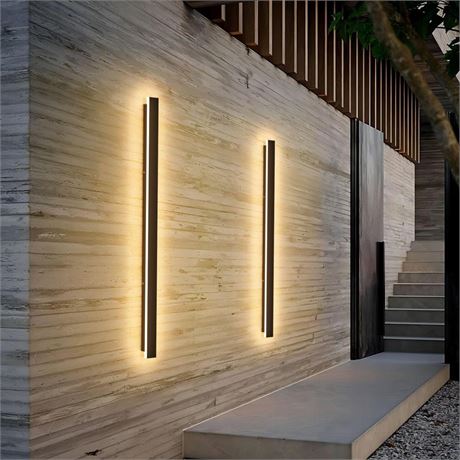 2 Pack 40inch Long Outdoor LED Wall Lights 30W Black 3000K Warm White Porch