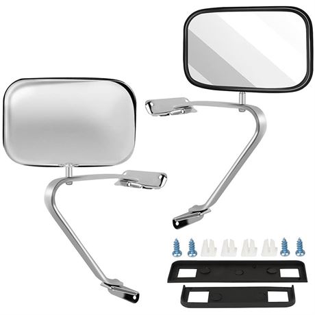 OFFSITE LOCATION ECCPP Manual Side View Mirrors Plastic Pair Set for Ford for F-