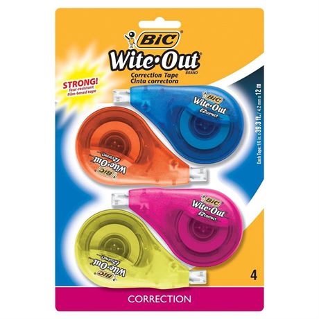 BIC Wite-Out EZ Correct Correction Tape  4 Count