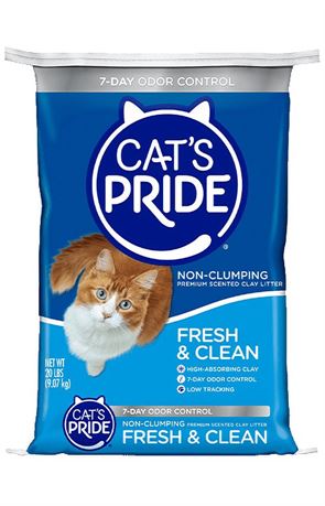 Cat's Pride Fresh & Clean Scented Non-Clumping Cat Litter, 20-Pound Bag
