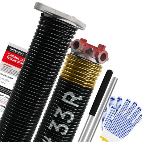 Pair of 1.75" Garage Door Torsion Springs Set with Non-Slip Winding