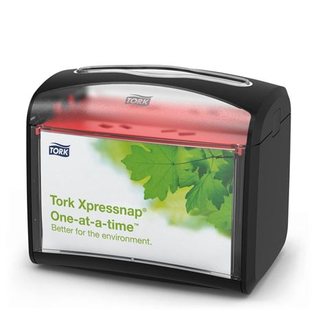 Tork Xpressnap Tabletop Napkin Dispenser Black N4, Signature line, 1 Piece, 6.7