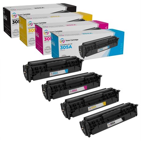 LD Products Compatible Toner Cartridge Replacement for (4-Pack, Black, Cyan,