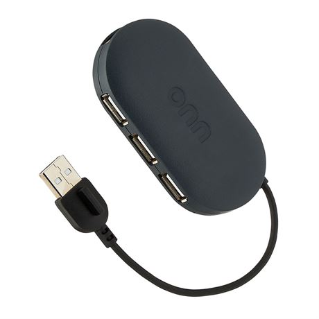 onn Portable 4-Port USB Hub with USB 2.0 Ports