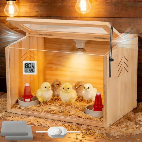 Chicken Brooder Box for Chicks & Quail,Pine Wood.16 Lx12 Wx12 H, Ducks,Chicken