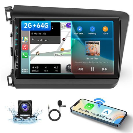 for Honda Civic 2012 2013 2014 2015 Android Car Stereo with Wireless Carplay