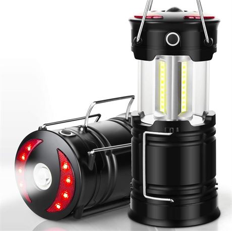 2 Pack Lantern Camping Essentials Lights, Led Flashlight for Power Outages,