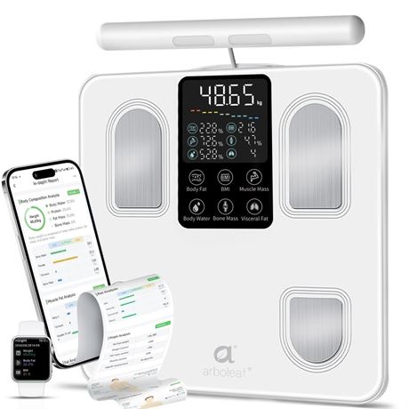 arboleaf Scale for Body Weight, Smart Scale with BMI, Body Fat, Muscle Mass, 26