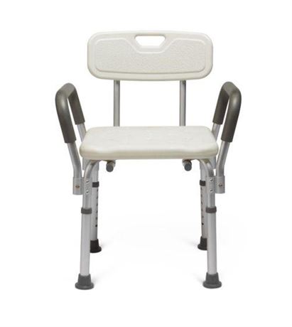 Medline Knockdown Bath Bench with Arms/Back 350lb Capacity 1Ct